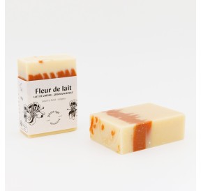 Savon au lait de chèvre et géranium en petit pavé