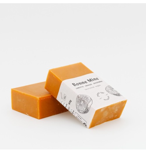 Savon visage bonne mine orange carotte en petit pavé